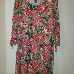 CARIBBEAN JOE Size (L) Tropical Floral Dress